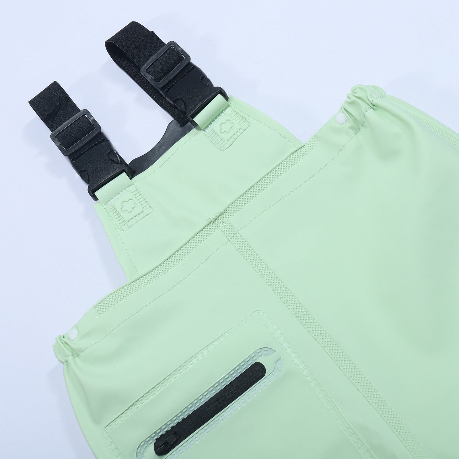Ulitacool Boys Onesies Long Sleeve Kids Rain Bib Pants Waterproof Rain Wear Youth Fishing Waders Water Proof Camo Fishing Waders With Boots Solid Color Bodysuit Adorable Daily Wear 7-8 Years Green