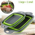 thumbnail image 5 of Clearance Drain Rack under $7 Vegetables And Fruits Kitchen Mesh Folding Silicone Colander Strainer Set Collapsible Colander Set 2pcs, 5 of 6