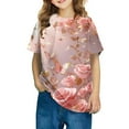 thumbnail image 2 of Jamicy Hauts de Mode pour Enfants Vêtements pour Enfants Hauts pour Enfants Été T-Shirts à Manches Courtes Blouses à Col Rond pour Dames Hauts Courts Décontractés, 2 of 4