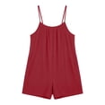 thumbnail image 7 of YHAJDS Womens Rompers Solid Suspenders Overall Shorts Casual Summer Vacation Wear, 7 of 7