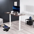thumbnail image 2 of VIVO Electric 63” x 32” Stand Up Desk, Dark Walnut Table Top, White Frame, 2 of 8