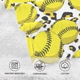 thumbnail image 3 of Yellow Softball Pattern Bath Towel 100% Cotton Soft Thick High Absorbency Hand Face Towel Single Pack 16x28in, 3 of 7
