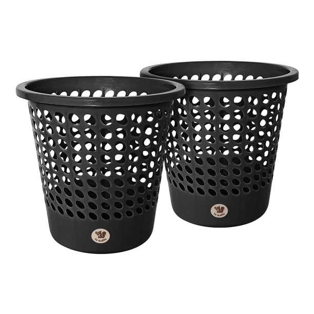 Set De 2 Cestos Papeleros Ovalados D27.3 X A27 (Negro)