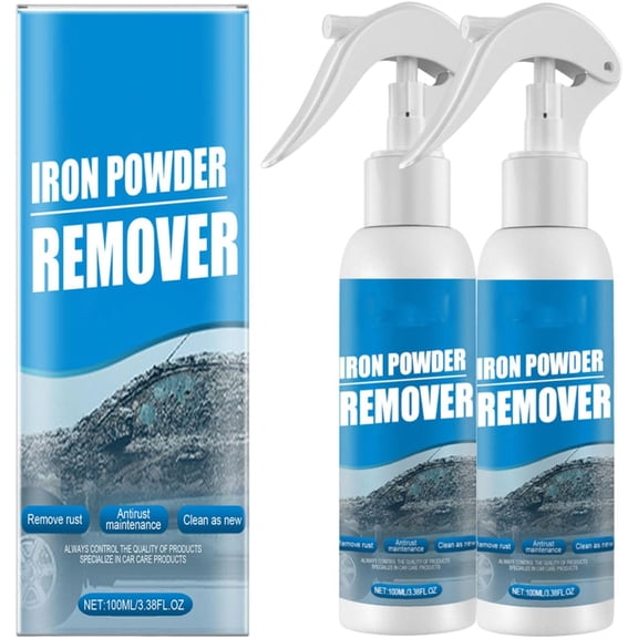 Automotive Rust Remover Spray, 100 Ml Iron Powder Remover, Removedor De Oxido para Carros, Iron Remover Car Detailing (2pcs)
