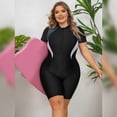 thumbnail image 3 of IBTOM CASTLE Plus Size One Piece Swimsuit for Women Tummy Control Bathing Suit Sun Protection UPF 50+ Rash Guard Surfing Swimwear 4XL Black + Gray, 3 of 8