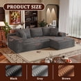 thumbnail image 4 of Vineego 110" L Shaped Modular Sectional Sofa 3 Seat Cloud Sectional Couch with Deep Seat Upholstered Boneless Couches for Living Room,Gray, 4 of 8