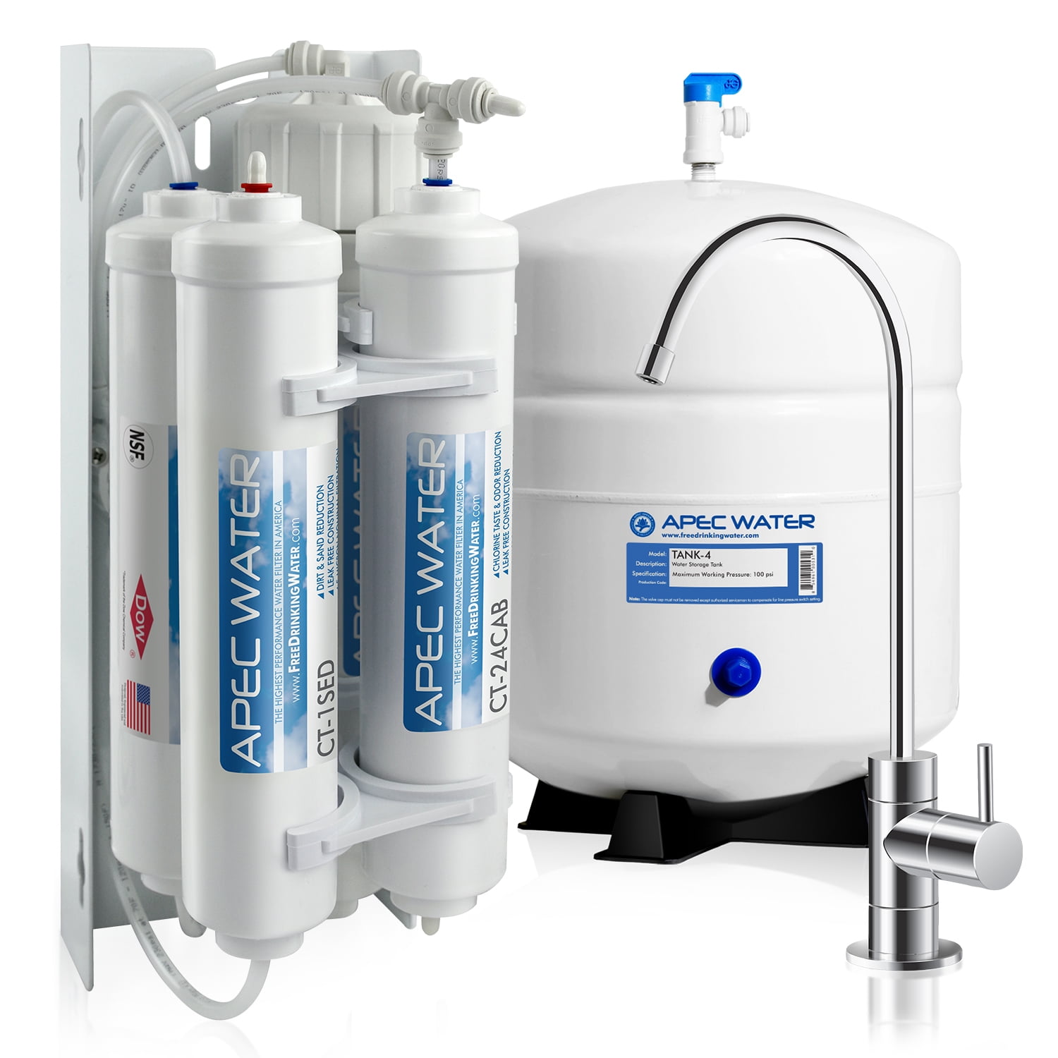 APEC ULTIMATE Compact 4Stage 90 GPD High Output Undersink Reverse