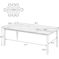 thumbnail image 3 of Qinaqin 79 Pulgadas Industrial Dining Mesa Large Rectangle Cocina Con Metal Legs Durante Todo Corners Wooden Conference Tables Writing Escritorio Para Room Living RoomWhite Faux MarbleWhite, 3 of 7