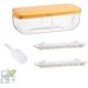 thumbnail image 1 of Bandeja de silicona para cubitos de hielo con tapa, caja para moldes para cubitos de hielo, molde para cubitos de hielo Anyingkai, bandejas para cubitos de hielo con tapa, bandeja para cubitos de hielo reutilizable, molde para cubitos de hielo de silicona, sin BPA (amarillo) JM, 1 of 5