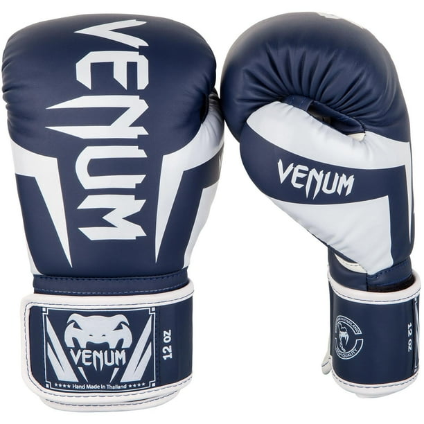 Guantes de Boxeo Venum Elite Blanco Azul Marino 12 oz