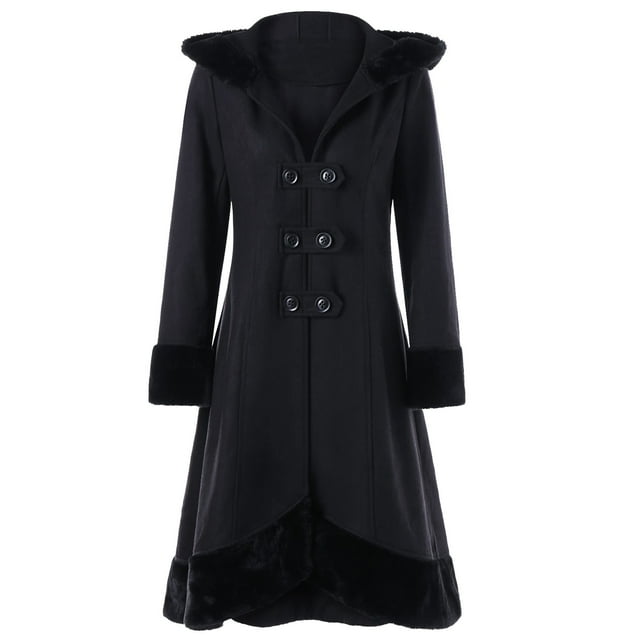 Awdenio Women Double Breasted Button Front Style Plus Size Coat Tops