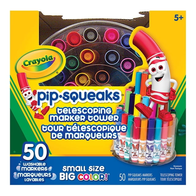 Juego de 50 rotuladores Crayola Pip Squeaks, lavables, regalo para niños