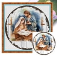 thumbnail image 1 of Hilo Algodón Bordado Punto Cruz Impreso Del Nacimiento Jesús 11CT 50x50cm, 1 of 9