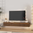 thumbnail image 2 of TV Stand Floating TV Stand, Wall Mounted TV Shelf with Led Lights & Power Outlet,High Gloss TV Cabinet for Wood tv Stands for Living Room,Entertainment Center, 2 of 8