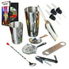 Bartending Starter Kit - Barware Set & Bar Kit Supplies Professional Drink Mixing Stainless Steel Coacktail & Exclusive Interactive CD ROM