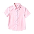 thumbnail image 6 of Shadoumai Girls Button Down Dress Shirts Kids Summer Short Sleeve Shirts for School Uniform Wedding Party Size 2-20,Pink(9-10 Years), 6 of 7