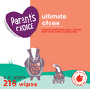 Parent's Choice Ultimate Clean Baby Wipes, Fresh Scent, 3 Flip-Top Packs (216 Total Wipes)