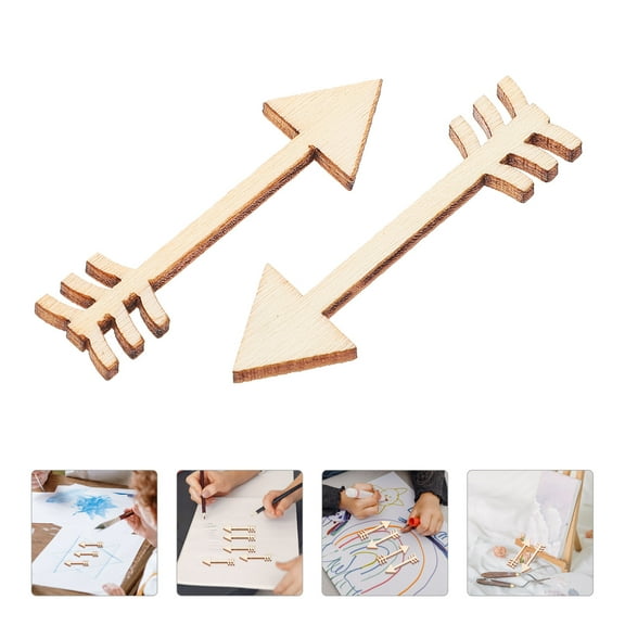 Toyandona Khaki Blank Craft Wood Signs for Decor, Wooden Arrow Slices 100Pcs