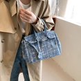 thumbnail image 4 of Niche Design Bag  Spring and Summer New Denim Blue High-end Texture Large Capacity Commuting Shoulder Crossbody Bag, 4 of 6
