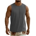 thumbnail image 6 of Men's Summer Tank Tops Workout Gym Sleeveless Shirts Moisture Wicking Breathable Casual Muscle Shirt Big and Tall Size M-5XL Gray, 6 of 9
