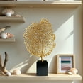 thumbnail image 2 of Polyresin Decorative Coral Gold Finish Black Wooden Base Home Decoration for Living Room Bedroom Study Room Kitchen Office Classic Wood Decor Beautiful Home Decor Gift, 2 of 8