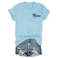 thumbnail image 4 of Dorinao Mama Shirts for Women Short Sleeve Love Letter Printed Graphic Mom Tee Tops, Blue, 3XL, 4 of 9