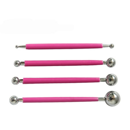 

pgeraug rubber stylus 4 piece ball stylus dotting modeling tools clay ceramics pottery carving tool embossing sculpting set pen red