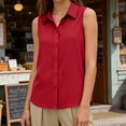 thumbnail image 4 of Purcolt Womens Button Down Shirt Dressy Casual Collared Sleeveless Tank Tops Comfort Loose Fit Blouses for Business Work Office, 4 of 8