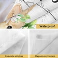 thumbnail image 4 of No Hook Shower Curtain with Snap in Liner, Farm Bunny Easter Egg White Plank Waterproof Bath Curtain Double Layers with See Through Top Window, Sheep Meadow Floral Hotel Shower Curtains 72x84in, 4 of 9