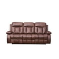 thumbnail image 2 of Vanity Art Brown Microfiber 3-Seat Manual Reclining Sofa for Living Room Dining Room Recliner Sofa Set, 2 of 2