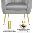 Alden Design Barrel Accent Chair with Gold Metal Legs, Gray