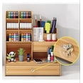 thumbnail image 4 of Organizador de escritorio de oficina de madera con cajones, 4 of 8