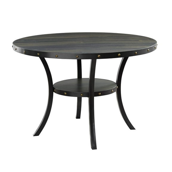 New Classic Furniture Crispin 48" Round Melamine Wood Dining Table in Gray