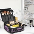 thumbnail image 5 of FORMRS Travel Makeup Bag Large Capacity Train Case Cosmetic Organizer with Adjustable Dividers, Black Roses, 5 of 8