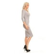 thumbnail image 2 of Womens Cocktail Bodycon Grey Dress Casual Party Long Sleeve Stretch Pencil Fitted, 2 of 6