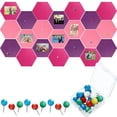 thumbnail image 1 of Pizarra de fieltro hexagonal con forma de tablón de anuncios, 21 unidades, 1 of 7