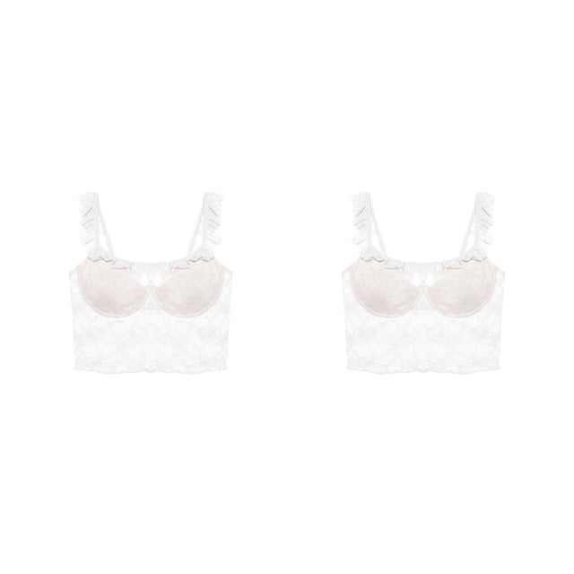 Sujetador sexy Sonducket Lencería de encaje Malla flexible S M L Blanco morado Negro Azul
