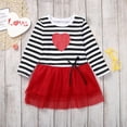 thumbnail image 2 of Toddler Girl Valentine's Day Dress Heart Cane Print Long Sleeve A-Line Casual Dress Little Girls Spring Fall Dresses Fashion Cute, 2 of 7