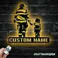 thumbnail image 3 of Craftnamesign Custom Father Son Firefighter Metal LED Light, Custom Fireman Name Sign, Home Decor, 3 of 5