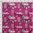 thumbnail image 4 of oneOone Cotton Jersey Fuschia Pink Fabric Summer Beach Craft Projects Decor Fabric Printed By The Yard 58 Inch Wide, 4 of 6