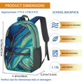 thumbnail image 3 of Blue and Gold Marble Pattern 17" Waterproof Oxford School Backpacks for Teens, S-Shape Padded Straps, for School, Travel, Hiking, Camping, 3 of 5