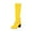 Yellow, variant on Fesfesfes Womens Boot Shoes High Heel Casual Winter Fashion Glossy Pearl Chain Solid Color Pointed Side Zip Knee High US:4.5(35)