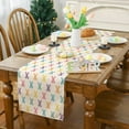 thumbnail image 6 of Easter Table Runner, Happy Easter Decorations Colorful Bunny Easter Runner for Table Seasonal Spring Holiday Decor for Indoor Outdoor Dining Table Decorations (13'''' x 72''''), 6 of 6
