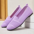 thumbnail image 2 of NOKIO Women's Knitting Flat Shoes Walking Shoes Comfort Loafers Breathable Mesh Female Round Toe Shoes Womens Casual Shoes Summer Fashion Hollow Breathable Flat Heel Soft Sole Casual Shoes, 2 of 5