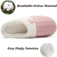 thumbnail image 4 of Women's Slip on Fuzzy House Slippers Memory Foam Slippers Scuff Outdoor Indoor Warm Plush Bedroom Shoes with Faux Fur Lining, 4 of 9