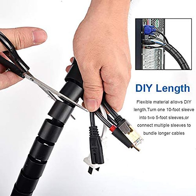 Funda de gestión de cables, funda de Cable Flexible, organizador de cubierta, ocultador de tubo de Cable para oficina en casa
