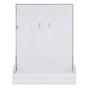 Mintazer Queen Size Murphy Bed with Sofa, Modern Foldable Wall Bed with Cushions for Bedroom Apartment Guest Room, White