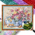 thumbnail image 1 of Kit Punto Cruz Flores Con Cuentas Bordado Artesanía Artística para El 51x40cm, 1 of 9