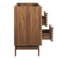 thumbnail image 4 of Vanity Cabinet (Sink not included), Walnut, Wood, Mid Century Hotel Bedroom Bathroom, Modern Contemporary HB33350, 4 of 11