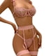 thumbnail image 5 of Conjunto de tres piezas de lencería erótica sexy transparente de malla ghillie con bordado de encaje, 5 of 5